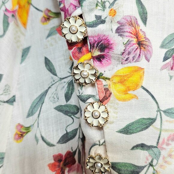 Zimmermann ElkaVine Linen Floral Wrap Dress Size 3 (US 8–10) - Picture 11 of 15